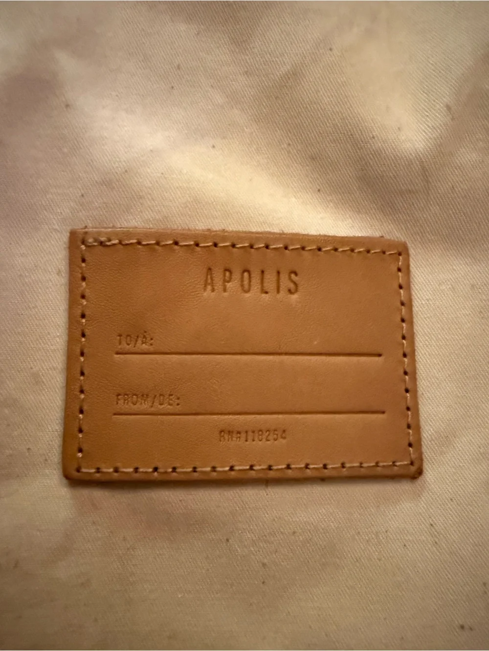 Apolis Natural Canvas Garment Bag with Leather Patch